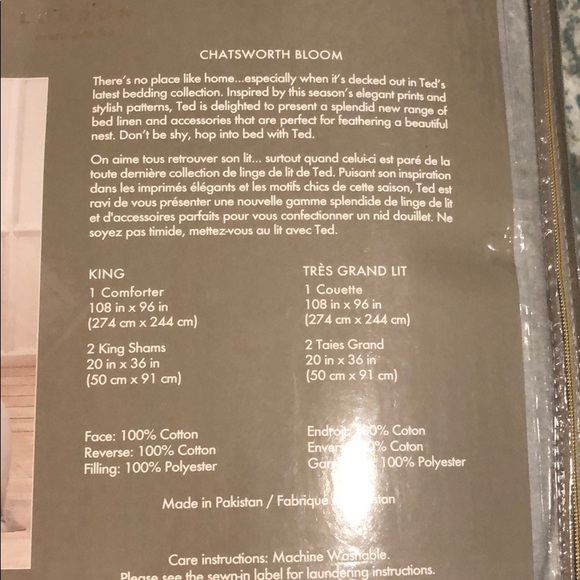 Ted Baker chatsworth Bloom king comforter and sham - Picture 4 of 7